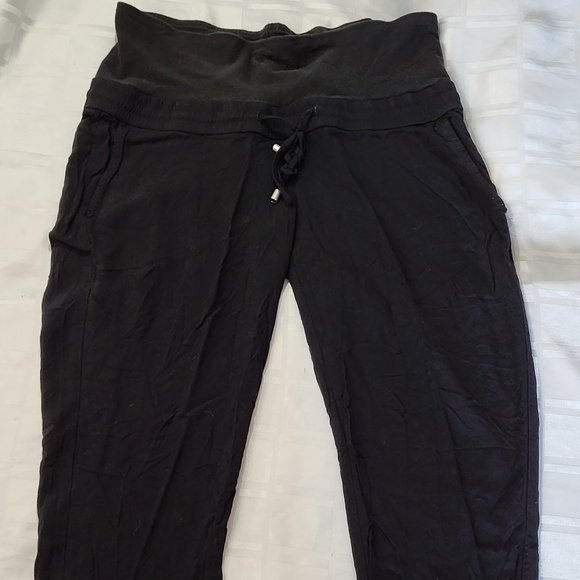 H&M MAMA MATERNITY WEAR BLACK PANTS SIZE MEDIUM WOMEN'S WEAR PREGNANCY COMFORT - Picture 1 of 15